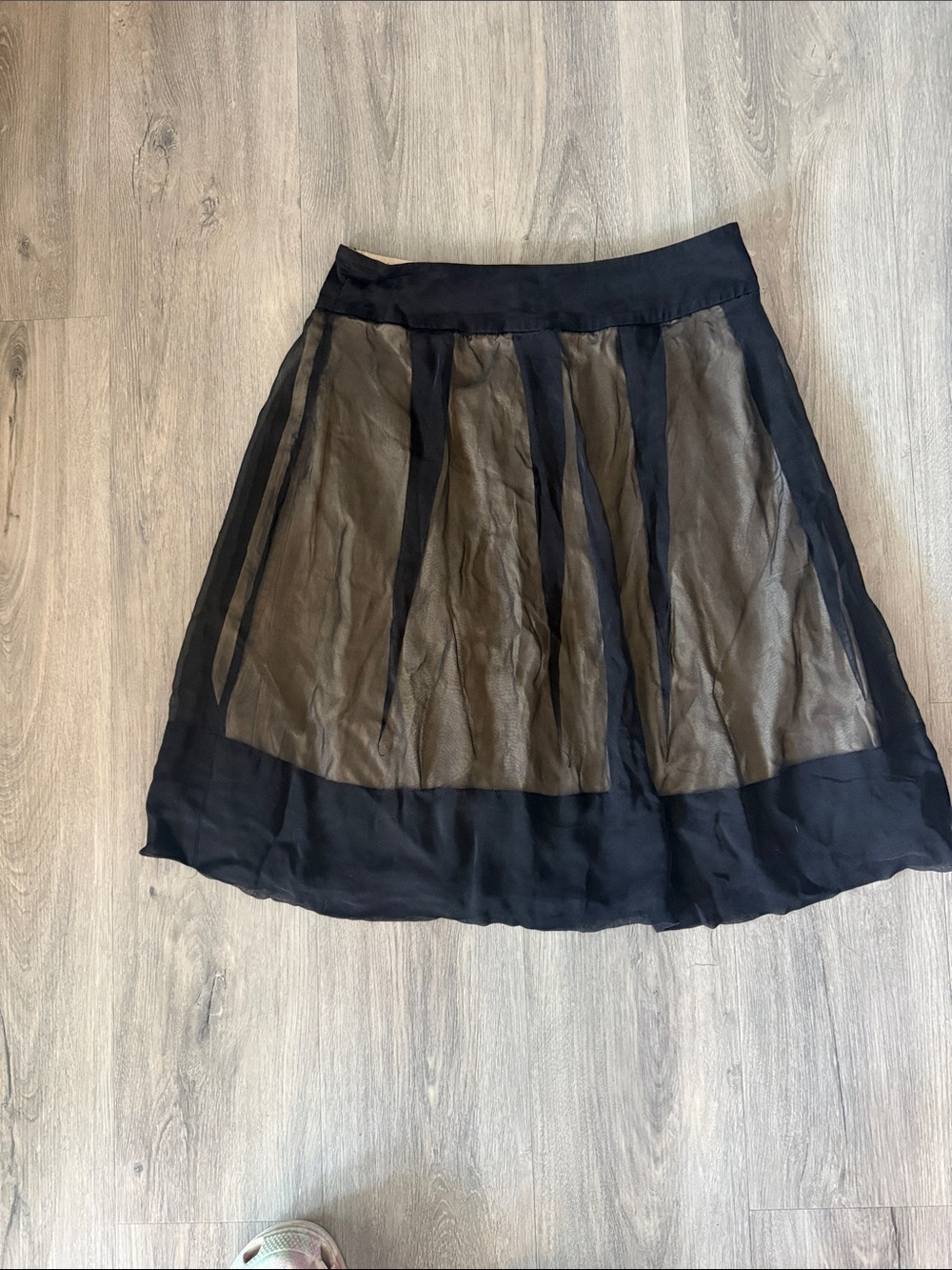 Black Sheer Panel A-Line Skirt size 8